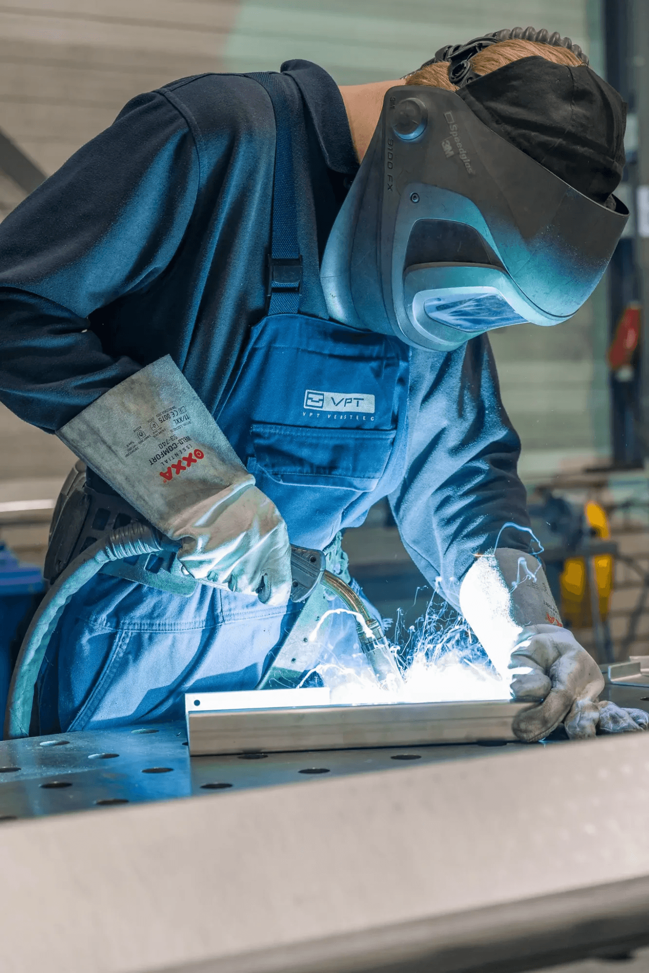 Detailfoto van laswerkzaamheden door medewerker VPT Versteeg